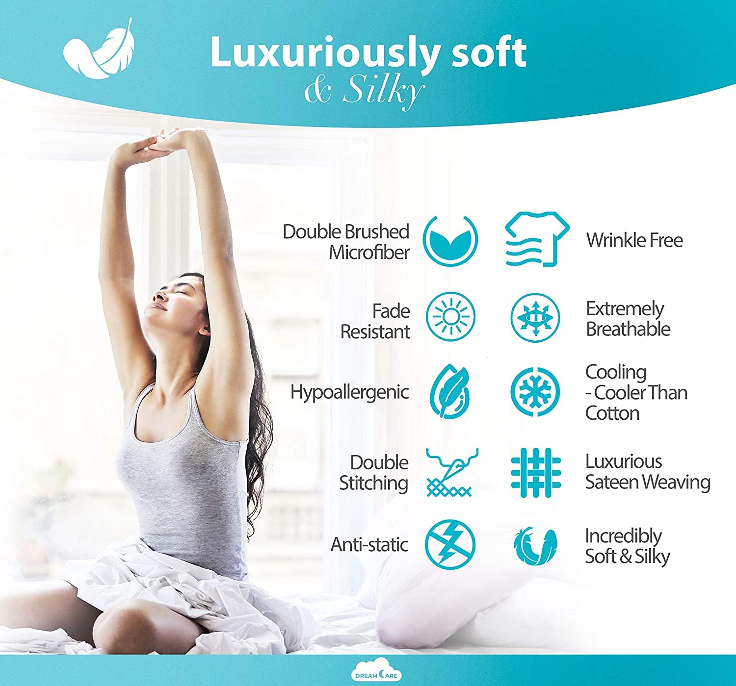 California King Sheet Sets - 6 Pcs Breathable Cooling Bed Sheets - up to 15" Deep California King Sheets with Side Pockets -Extra Soft 100% Brushed Hypoallergenic Hotel Luxury Bedding -Black