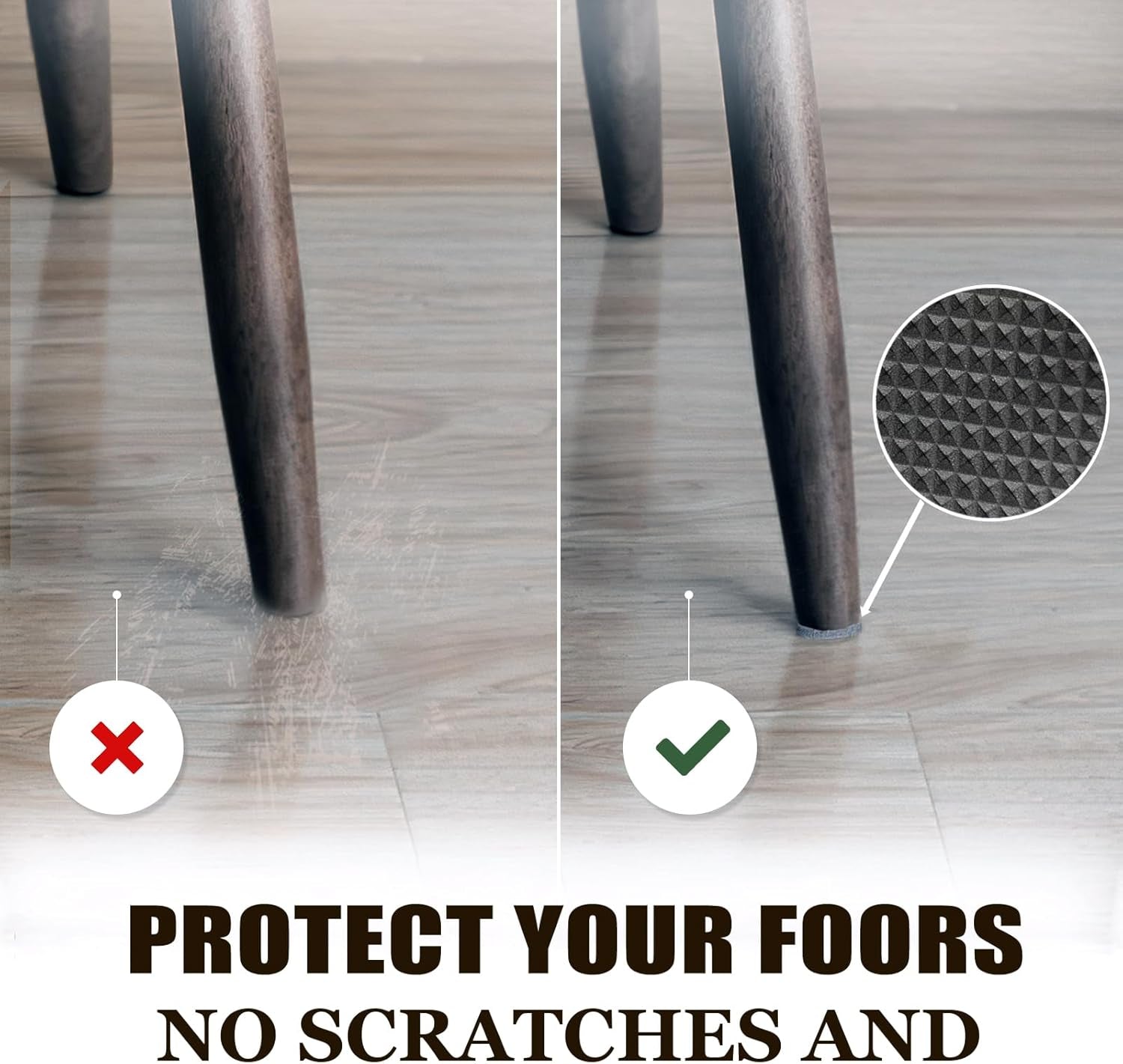 Non Slip Furniture Pads -12Pcs 4" Furniture Grippers Hardwood Floors, Non Skid for Furniture Legs,Self Adhesive Rubber Feet, anti Slide Furniture Floors Protectors for Keep Couch Stoppers