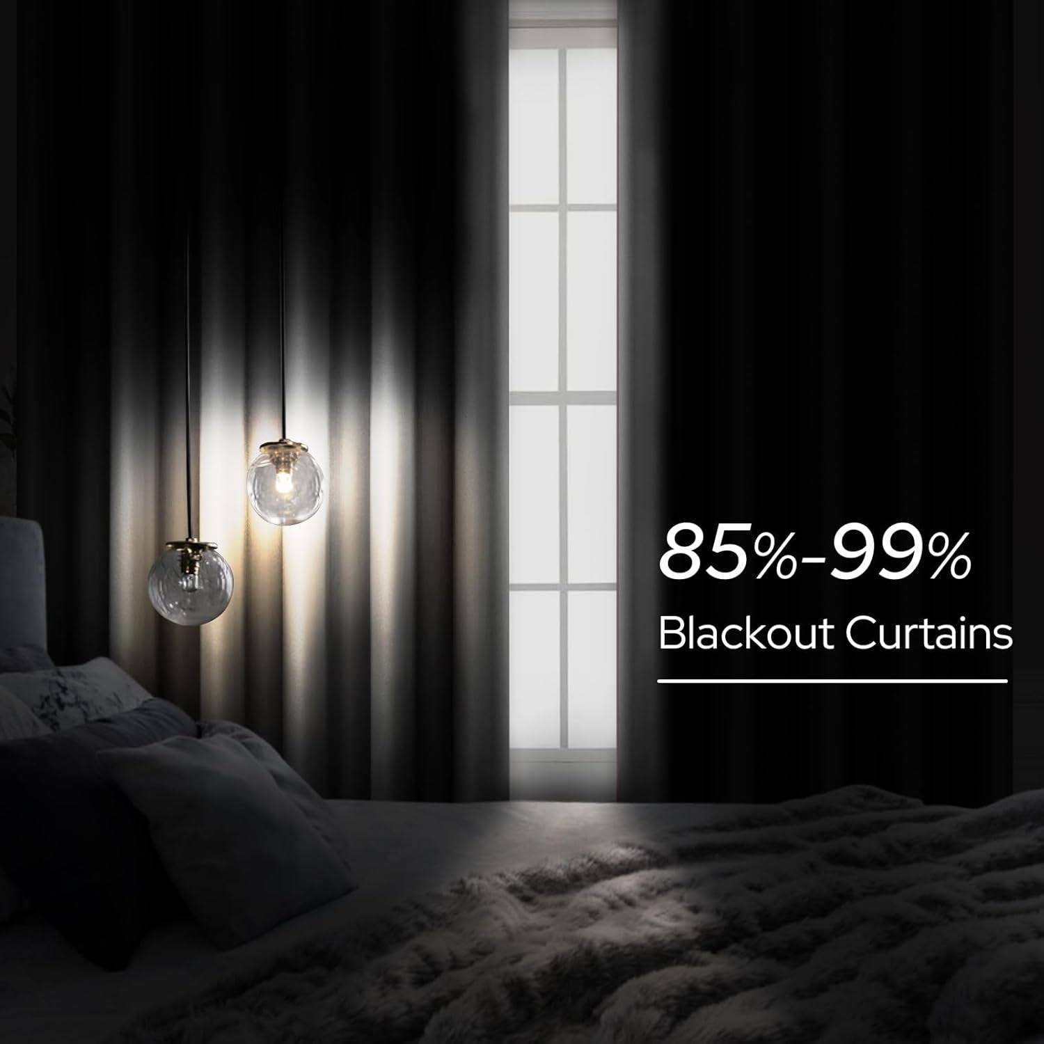 2 Panels Silver Grey Faux Silk Blackout Luxury Curtains, 52 X 96 Inch Room Darkening Satin Thermal Insulated Window Drapes for Bedroom Decor, Indoor