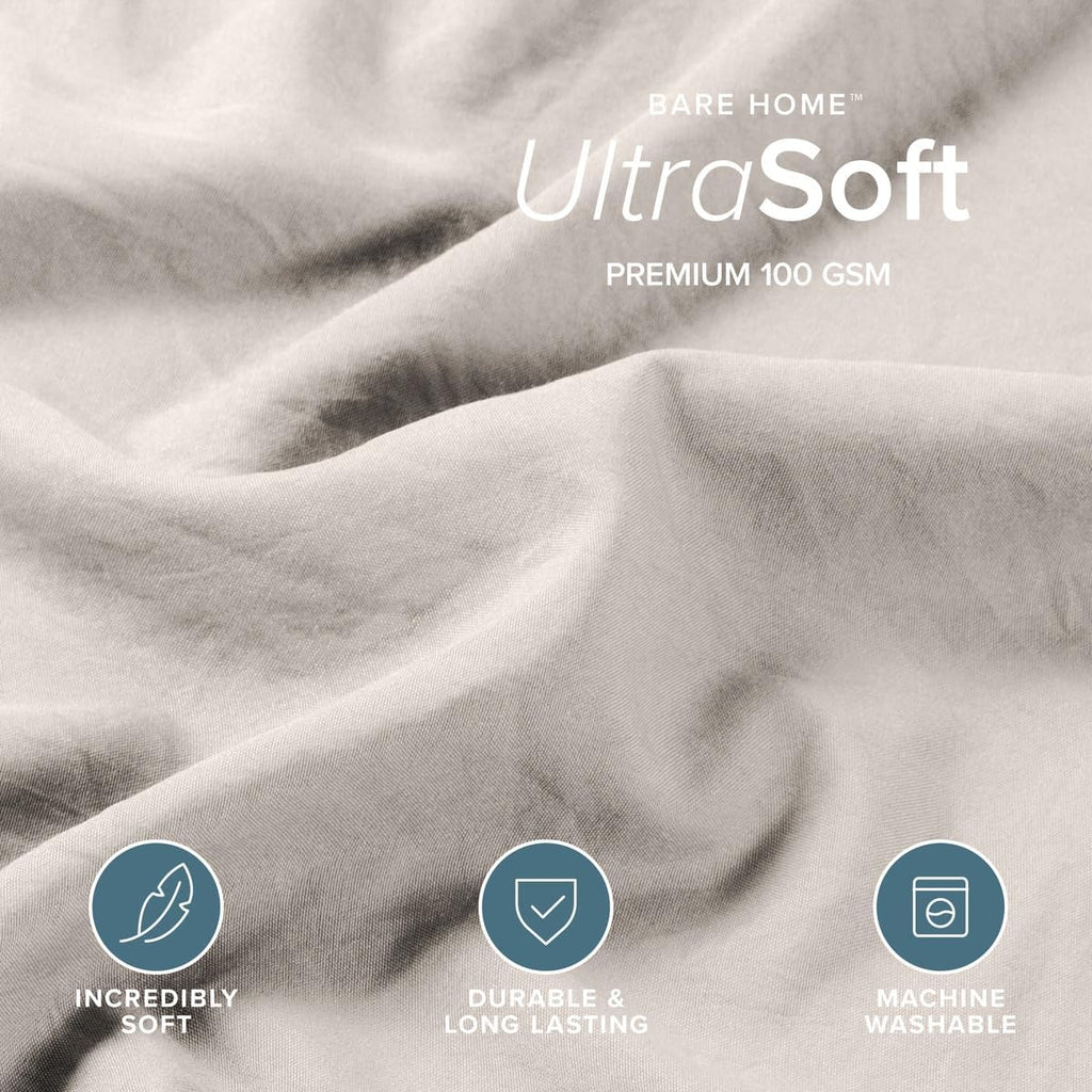 Microfiber Duvet Cover Set - Ultra Soft Washed Microfiber - Twin/Twin Extra Long - Linen-Like Look - Easy Care - Breathable Fabric - Our Softest Duvet Cover Set (Twin/Twin XL, Fog)