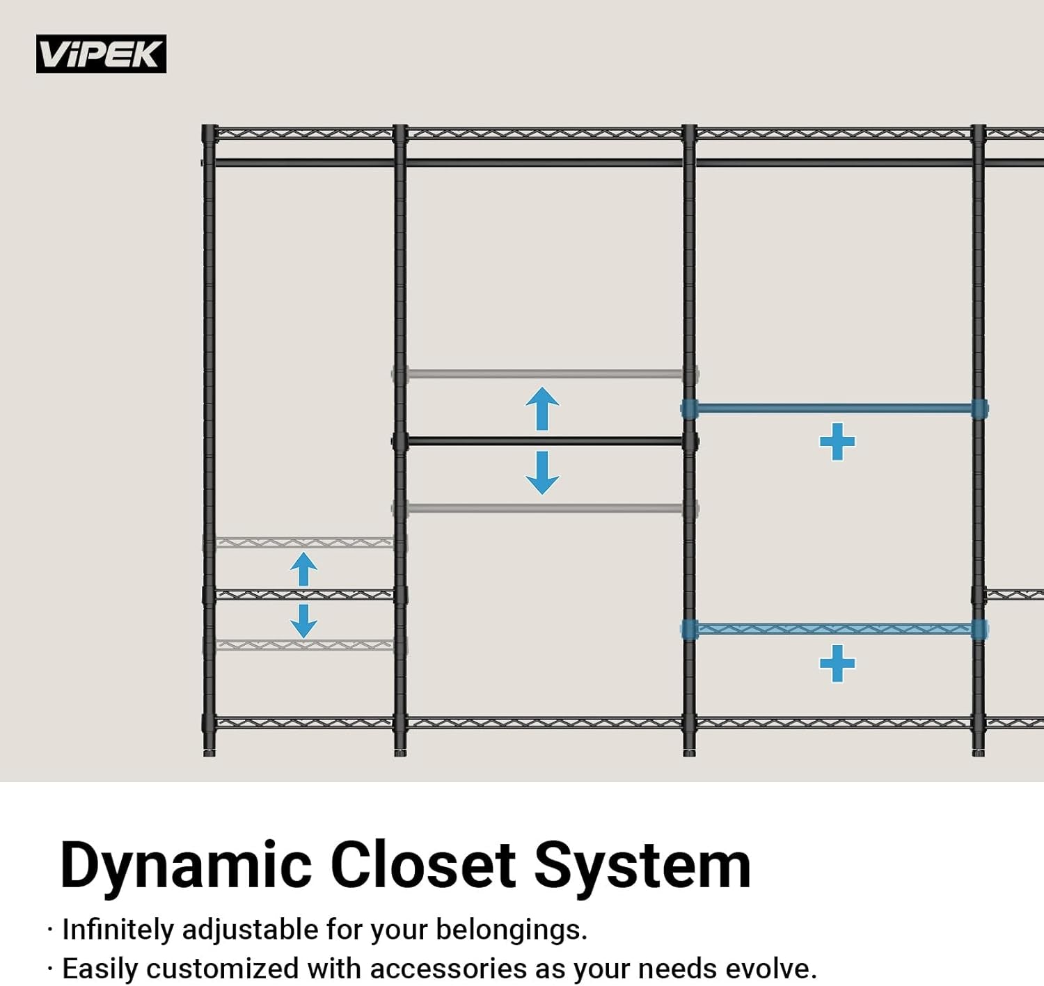 V5 Portable Closet Wardrobe Heavy Duty Clothes Rack, Freestanding Clothing Racks with 4 Hang Rods & 8 Shelves, Adjustable Custom Closet Racks, 68.9" L X 15.7" W X 76.4" H, Max Load 890LBS, White