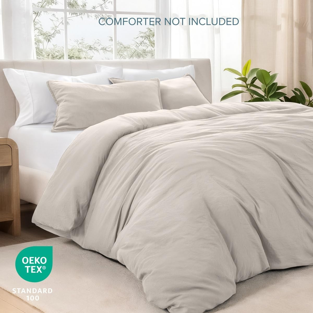 Microfiber Duvet Cover Set - Ultra Soft Washed Microfiber - Twin/Twin Extra Long - Linen-Like Look - Easy Care - Breathable Fabric - Our Softest Duvet Cover Set (Twin/Twin XL, Fog)