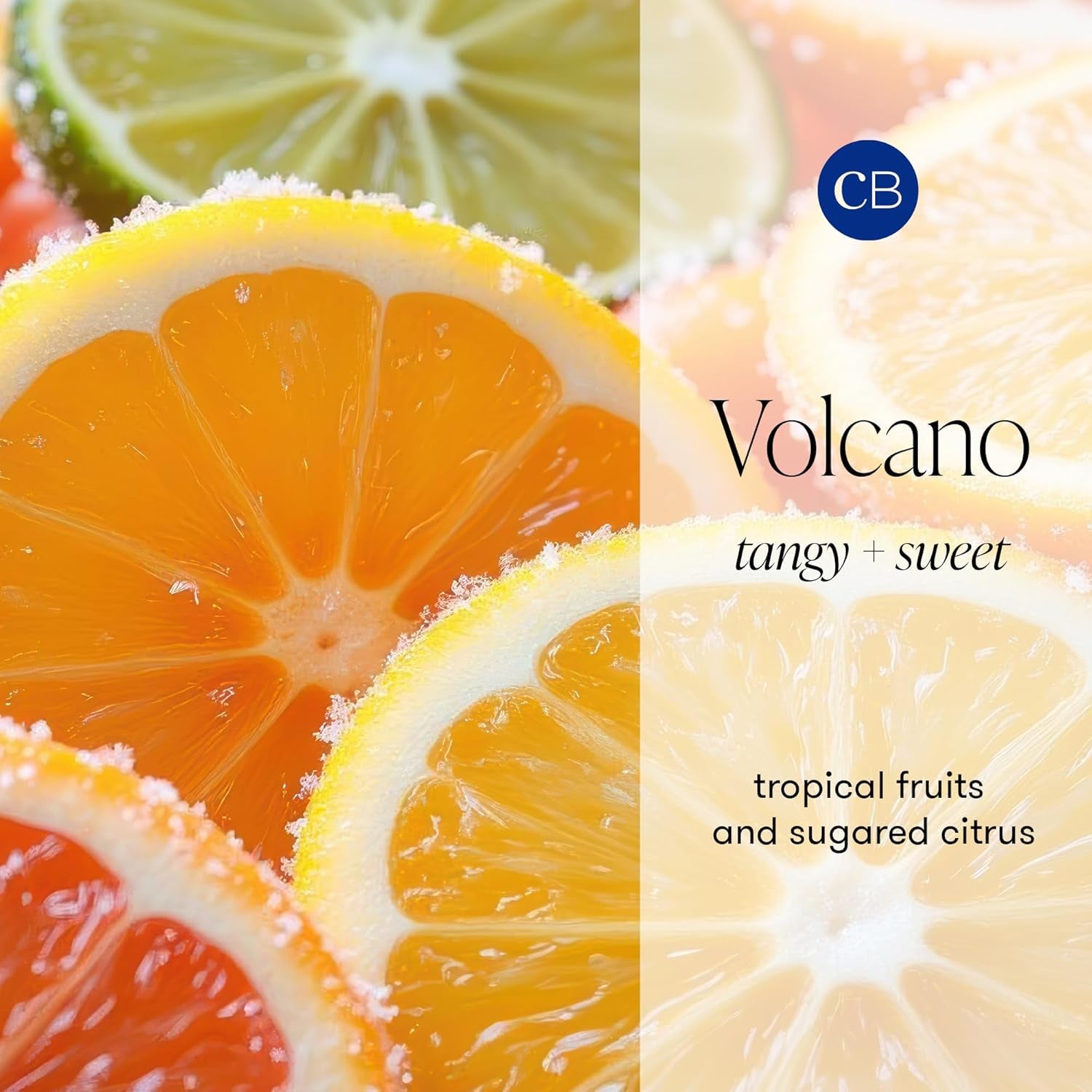 Capri Blue Volcano Scented, Glass Jar Candles for Home with Tropical Fruit & Sugared Citrus, Soy Wax Blend, Black Color (8 Oz)