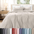 Microfiber Duvet Cover Set - Ultra Soft Washed Microfiber - Twin/Twin Extra Long - Linen-Like Look - Easy Care - Breathable Fabric - Our Softest Duvet Cover Set (Twin/Twin XL, Fog)